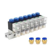 RGKYFUKL Électrovanne pneumatique 3V1-06-NC, 3/2 Voies, Commande intégrée, Une entrée, Plusieurs Sorties, avec Jeu de Barres, 12 V CC/24 V CA/110 V/220 V(AC110V 10mm Fittings,8F)
