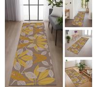 Rglxing Tapis de Cuisine Devant Evier Antidérapant Lavable 40X450CM Tapis de Passage Noir Gris Jaune Long Tapis de Sol Tapis d'entrée intérieurs Paillasson pour Couloir Salon Chambre au Metre