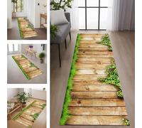 Rglxing Tapis de Cuisine Devant Evier Antidérapant Lavable 70X120CM Tapis de Passage Marron Vert TapisCouloir Moquette Anti-Taches d'entrée intérieurs Paillasson pour Couloir Salon Chambre