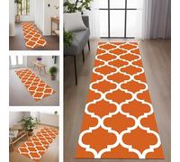 Rglxing Tapis de Cuisine Devant Evier Antidérapant Lavable 70X120CM Tapis de Passage Orange-Rouge Blanc TapisCouloir Moquette Anti-Taches d'entrée intérieurs Paillasson pour Couloir Salon Chambre