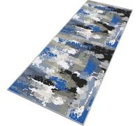 Rglxing Tapis de Cuisine Devant Evier Antidérapant Lavable 90X300CM Tapis de Passage Noir Gris Bleu Long Tapis de Sol Tapis d'entrée intérieurs Paillasson pour Couloir Salon Chambre au Metre