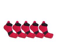 RGOEMHJ 5 paires de chaussettes à doigts, grande taille, maille rayée en coton, couleur vive, absorbant la sueur, Fitness, orteils Sport Adapté à la course à pied et au fitness(5 Pairs red,EU 39-42)