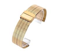 RGOEMHJ Bracelet de montre fin en acier inoxydable 20/22 mm, à dégagement rapide, double boucle sécurité for homme et femme Idéal pour les dîners entre amis(Gold,22mm)