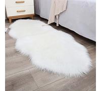 RGRE 75x220cm Tapis en Peau De Mouton Synthétique, Tapis Duveteux en Fausse Fourrure, Doux Moelleux Peluche Tapis, Moelleux Carpette pour Chambre À Coucher, Salon Moquette