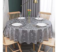 RGRE Nappe De Table Ronde En Toile Cirée 160cm, Nappe Imperméable Et Étanche En PVC, Lavable Entretien Facile, Antitache, Pour Table À Manger, Cuisine Ou Jardin