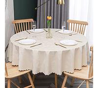 RGRE Nappe De Table Ronde En Toile Cirée 200 Cm, Nappe Imperméable Et Étanche En PVC, Lavable, Entretien Facile, Antitache Pour Table À Manger, Cuisine Ou Jardin
