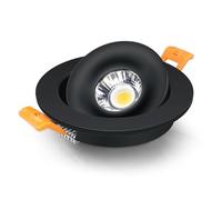 RGTTF11HF LED Downlights Dimmable 360 Angle réglable COB plafond encastré Downlights 5/7/10/12/15/18W plafonniers maison(Natural White,B Black)