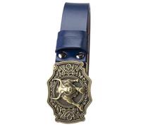 RGWYGCG Ceinture de cowboy western pour homme, ceinture pour femme, ceinture de tête longue corne, ceinture western double en relief, ceintures fantaisie, A bleu., 105CM/41IN