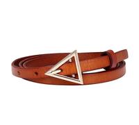 RGWYGCG Kaki, 95 cm, ceintures en cuir fin pour femme, couche supérieure en cuir de vachette, couleur unie, boucle triangulaire, ceintures pour pantalons, jeans, robes