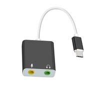 RGYBAO Adaptateur son USB, carte son externe pour PC et ordinateur portable, adaptateur de microphones USB vers 3,5 mm pour casque et haut-parleur