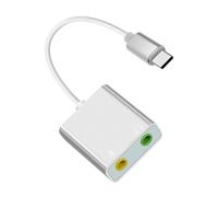 RGYBAO Adaptateur son USB, carte son externe pour PC et ordinateur portable, adaptateur de microphones USB vers 3,5 mm pour casque et haut-parleur