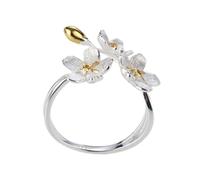 RGYBAO Anneaux réglables élégants en forme de fleurs d'iris de couleur argentée, bagues réglables qui mettent en valeur des motifs floraux élégants et élégants, réglable, argenté, sans pierres