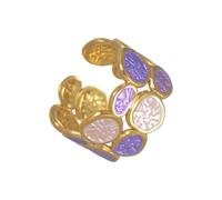 RGYBAO Bague réglable double couche en acier inoxydable - Design unique de cercles irréguliers - Bijoux tendance pour femme