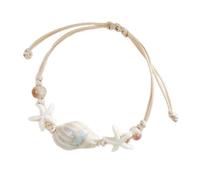 RGYBAO Bracelet tressé en céramique sur le thème de la mer, étoile de mer, conque, bijou léger pour femme, accessoire de fête au quotidien, 15-25cm, Céramique, résines, cordes tressées, Pas de gemme