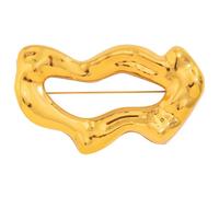RGYBAO Broche ajourée en alliage avec finition K dorée ou blanche pour femme et professionnelle, 5.5x3.5cm, Métal, Pas de gemme