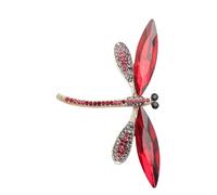 RGYBAO Broche rétro en forme de libellules en cristal élégante avec strass pour femme et fille, 7.3x4.2cm, Métal, Pas de gemme