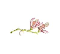 RGYBAO Broche vintage élégante en forme de fleur en alliage pour mariage, fête d'affaires, accessoires de fermeture sécurisée, décoration, 6.7x3cm, Métal, Pas de gemme