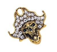 RGYBAO Broche vintage en alliage avec motif tête de mort - Bijou gothique élégant pour femme - Fermoir sécurisé - Idées d'accessoires de mode, 4.9x4.8cm, Métal, Pas de gemme