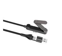 RGYBAO Câble de charge rapide 65 W avec support de téléphone pliable et connecteur coudé à 90 degrés pour jeux et streaming, câble de charge de téléphone