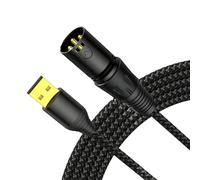 RGYBAO Câble USB A vers double XL.R standard Studio 1,5 m plaqué or Conclusions contre le plan d'intervention Agitateurs sonores cohérents Câble USB vers XL.R