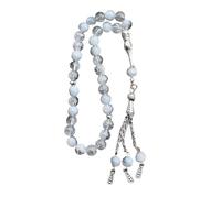 RGYBAO Chapelet musulman en verre craquelé avec 33 perles et pampilles pour prières quotidiennes et prière islamique, One Size, Comme décrit, Comme décrit.
