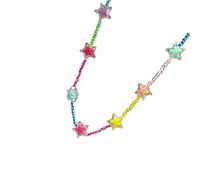 RGYBAO Collier/bracelet tendance en forme d'étoile dopamine avec perles arc-en-ciel pour femme, Adjustable size, Perles, Pas de gemme