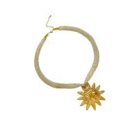 RGYBAO Collier élégant avec pendentif feuille/conque/soleil avec chaîne en maille tricotée pour femme, bijoux artistiques légers, (43-45)+5cm, Acier inoxydable, ceinture en maille tricotée, acrylique