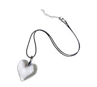 RGYBAO Collier en cuir souple avec pendentif en forme de cœur en résine - Cadeau spirituel, One Size, Comme décrit, Comme décrit.