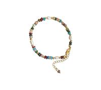 RGYBAO Collier et bracelet tendance avec perles naturelles colorées pour femme - Chaîne dorée rétro - Cadeau spécial, Adjustable Size, Perles, Pas de gemme