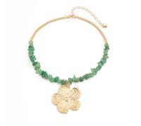 RGYBAO Collier vintage avec pendentif en forme de fleur à cinq pétales avec chaîne réglable pour femme