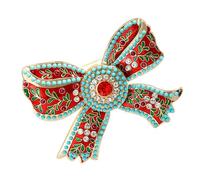 RGYBAO Élégante broche avec nœud de style cour royale avec strass étincelants pour les occasions formelles, 6.2*7.8cm, Métal, Pas de gemme