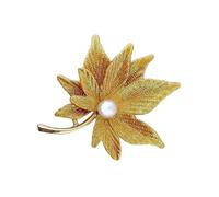 RGYBAO Élégante broche en forme de feuille d'érable avec fermeture sécurisée pour vêtements pour femmes bijoux de fête accessoires de vêtements, 4.5cmx5cm, Métal, Pas de gemme