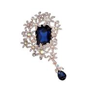 RGYBAO Élégante broche florale pour femme d'inspiration vintage en alliage et cristaux ornés d'accessoires pour mariages, fêtes, usage quotidien, 4.5x8.7cm, Métal, Pas de gemme