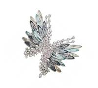 RGYBAO Élégante broche papillon vintage incrustée de zircones pour femmes, vêtements, robes, chapeaux, accessoire léger en alliage, 5.8*5CM, Métal, Pas de gemme