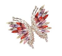 RGYBAO Élégante broche papillon vintage incrustée de zircones pour femmes, vêtements, robes, chapeaux, accessoire léger en alliage, 5.8*5CM, Métal, Pas de gemme