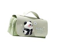 RGYBAO Grande trousse à crayons avec poignée - Grande capacité - Avec fermeture éclair - Trousse de maquillage de voyage, Vert, 21x10.5x5.50cm, Conforme à l'image