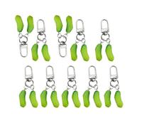 RGYBAO Lot de 10 jolis porte-clés en forme de concombre pour sacs et sacs à dos, 6.4x2cm, Plastique/résine, Pas de gemme