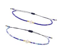 RGYBAO Lot de 2 bracelets réglables en perles et perles tissées, One Size, Comme décrit