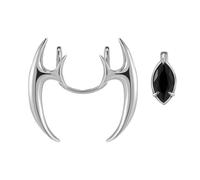 RGYBAO Lot de 2 décorations de lèvres en cristal noir - Accessoires de mode en alliage de cuivre pour un usage quotidien et des occasions spéciales