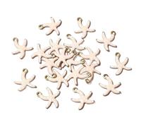RGYBAO Lot de 20 décorations à suspendre en forme d'étoiles de mer pour différents styles d'intérieur, 10.5x10mm, Acier inoxydable, Pas de gemme