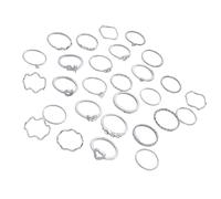 RGYBAO Lot de 28 bagues en forme de cœur avec des designs élégants et des strass élégants pour femme à la mode, Diameter 1.6cm 1.7cm 1.8cm, Zinc, Aucune pierre précieuse