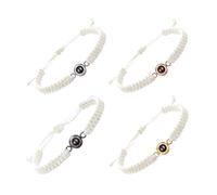 RGYBAO Lot de 4 bracelets fabriqués à la main avec projection de photos pour maman, papa, couple, anniversaire, anniversaire de mariage, souvenir gravé