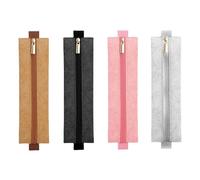 RGYBAO Lot de 4 trousses à crayons élastiques en cuir synthétique pour ranger les fournitures scolaires et de bureau