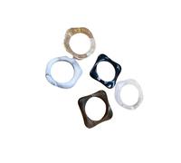 RGYBAO Lot de 5 bagues empilables en acrylique dégradé de couleur ombrée - Design artisanal - Confortable - Pour femmes et filles, One Size, Comme décrit, Comme décrit.