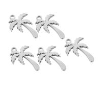 RGYBAO Lot de 5 breloques élégantes en forme d'arbre de noix de coco pour loisirs créatifs et accessoires personnalisés, 1.8x1.2cm, Acier inoxydable, Pas de gemme