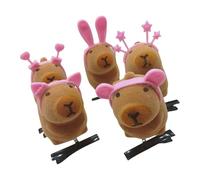RGYBAO Lot de 5 épingles à cheveux Capybaras en peluche 3D à la mode pour filles et femmes