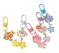 RGYBAO Lot de 5 jolis porte-clés en forme de nuages et d'étoiles pour filles et enfants, 5 couleurs., 8cm
