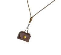 RGYBAO Pochettes vintage en cuir robuste pour ranger les écouteurs et les pièces de monnaie - Petits modèles longs pour femmes à la mode, marron, 5.2x3.6cm, Conforme à l'image