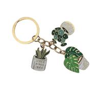 RGYBAO Porte-clés avec plantes succulentes en pot pour femmes et filles - Design floral tendance - Porte-clés de voiture - Pendentif - Vert - 8 cm - 8 cm, vert, 8cm