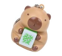 RGYBAO Porte-clés Capybara phosphorescent avec lumière LED et sons d'animaux, jouet interactif pour enfants pour jouer de nuit et accéder au son lumineux, marron, Glow
